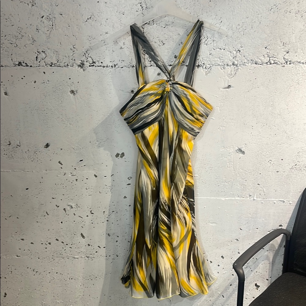 Elegant Yellow and Black Women's Dress